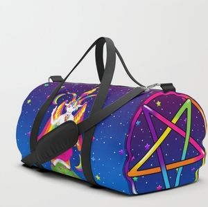 Neon Rainbow Baphomet Duffle Bag! Brand New! 19 x 9.5 travel
